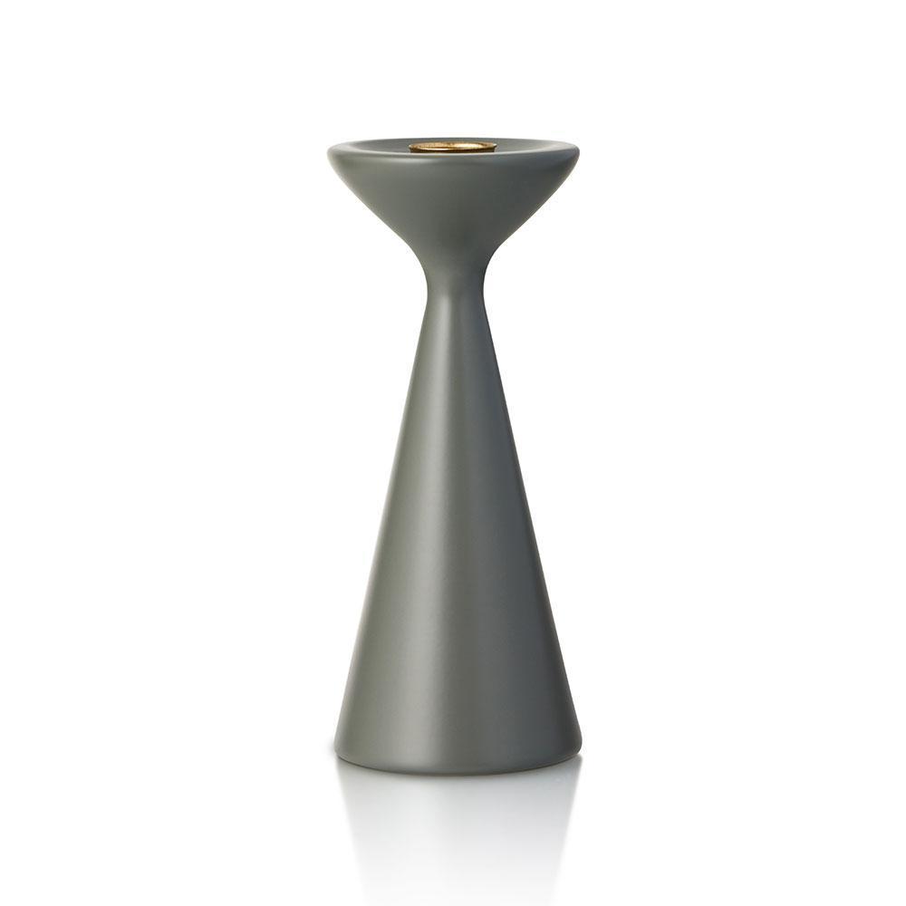 Inga Candlestick Medium Soapstone Grey Eleish Van Breems Home