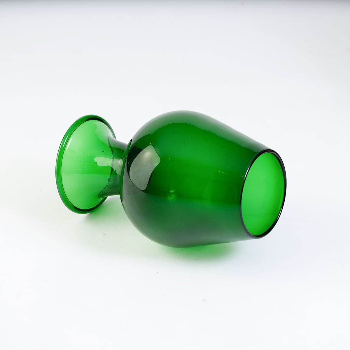 Italian Blown Green Glass Vase Eleish Van Breems Home