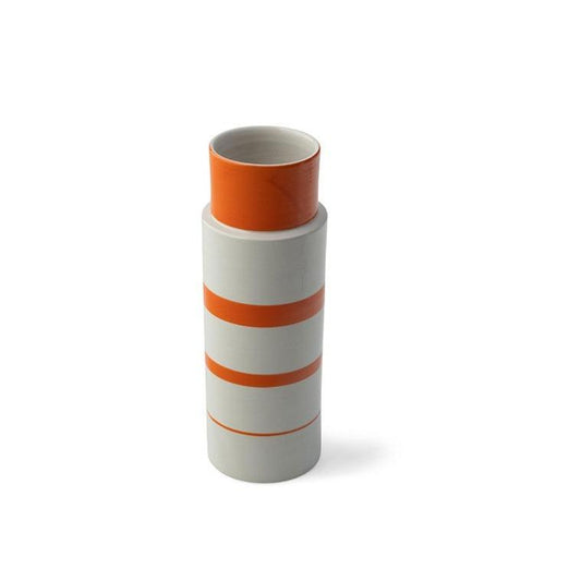 Italian Ceramic, Orange & White Vase Eleish Van Breems Home