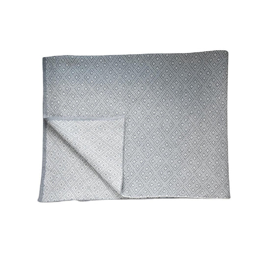 Knit Wool Blanket White/Grey Eleish Van Breems Home