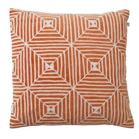 Orange Kulgam Embroidered Velvet Pillow Eleish Van Breems Home