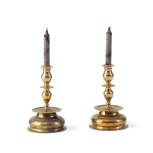 Pair of Swedish Brass Candlesticks, 19th c.