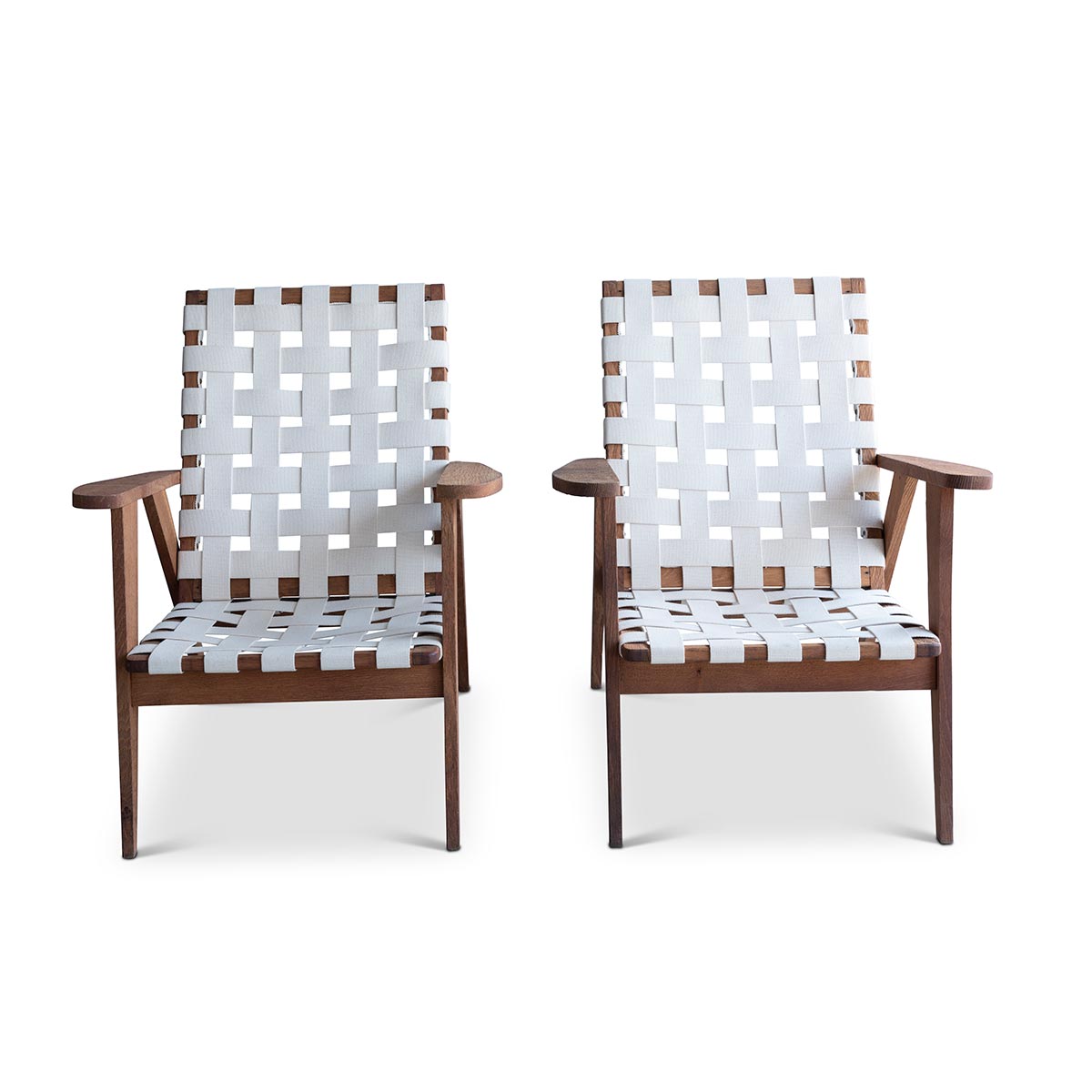 Pair of Mid-Century Webbed Chairs Eleish Van Breems Home