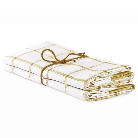 Picnic Tea Towel Off White & Ockra Eleish Van Breems Home