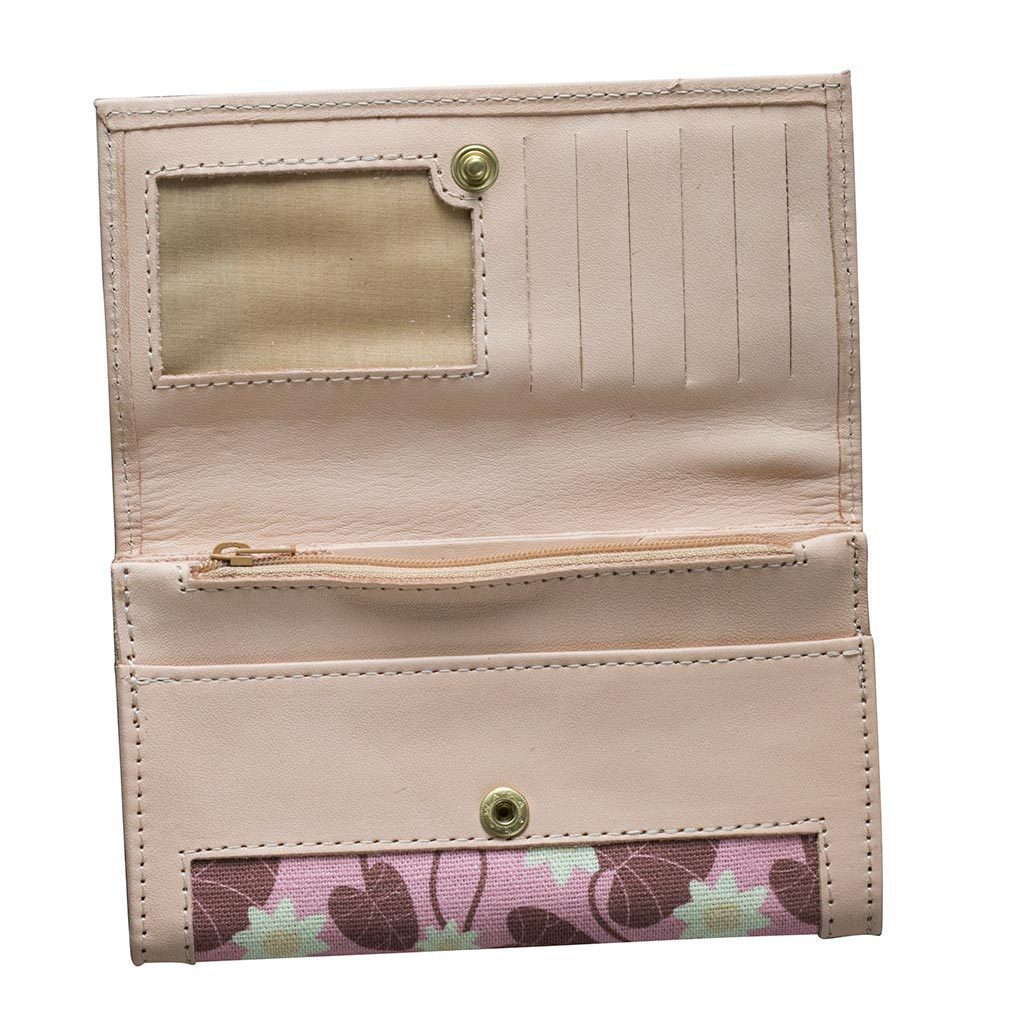 Pink Water Lily Leather Wallet Eleish Van Breems Home