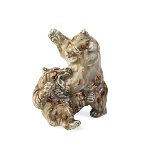 Glazed Stoneware Playful Bear Cubs, Knud Kyhn