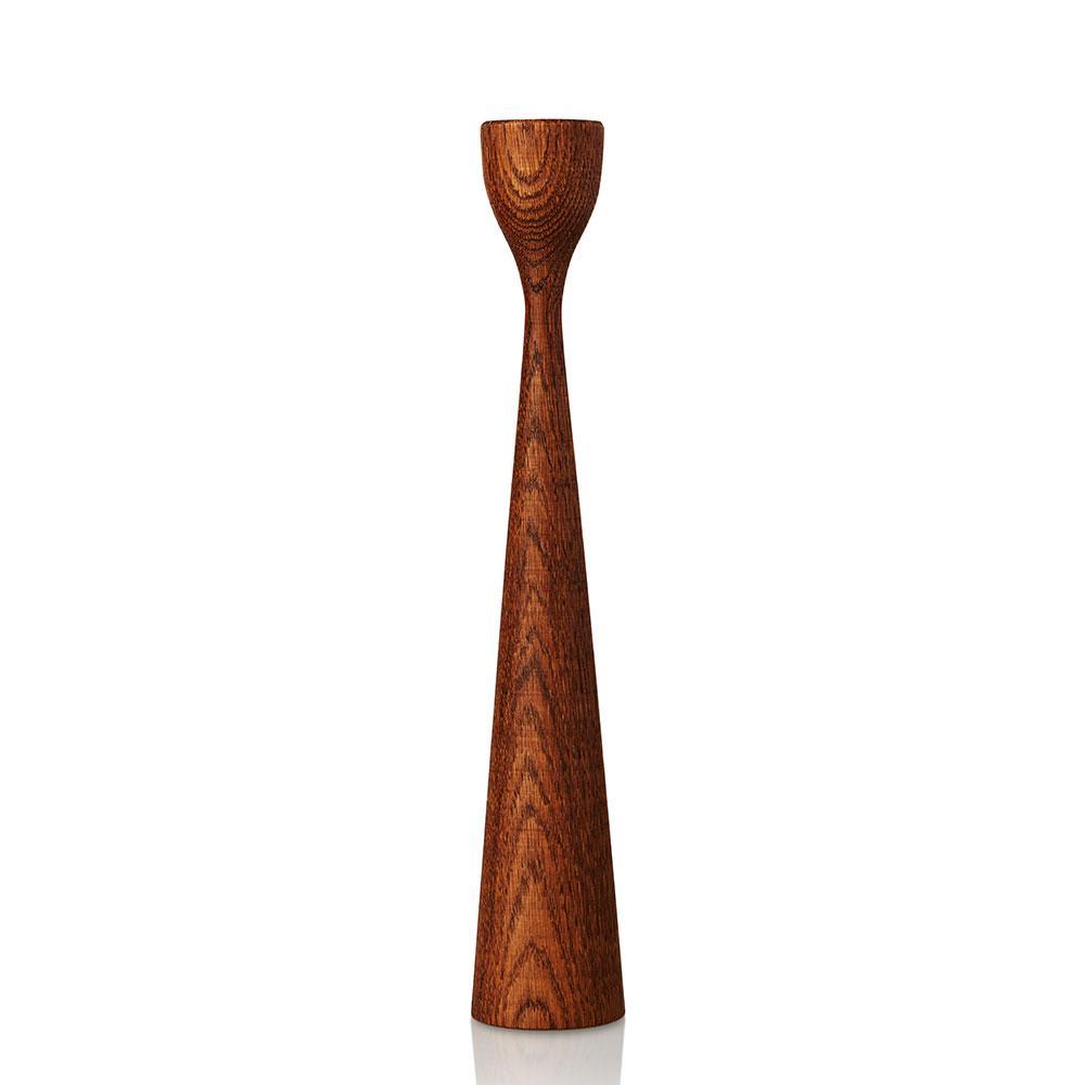 Rolf Oak Candlestick 13" Brown Oak Eleish Van Breems Home