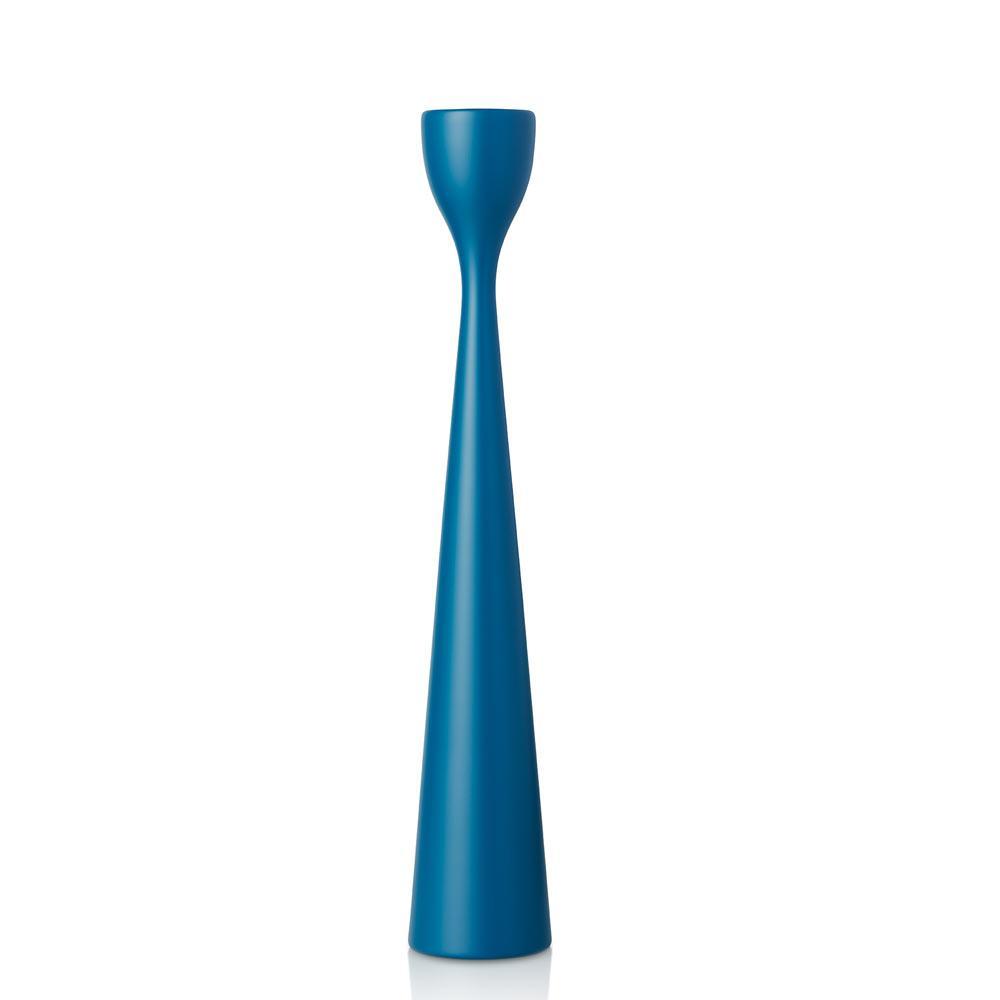 Rolf Painted Candlestick 13" Petrol Blue Eleish Van Breems Home