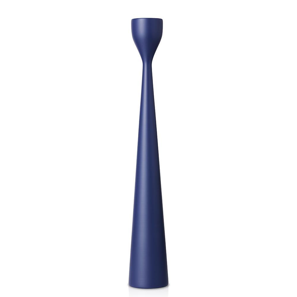Rolf Painted Candlestick 15" Blueberry Blue Eleish Van Breems Home