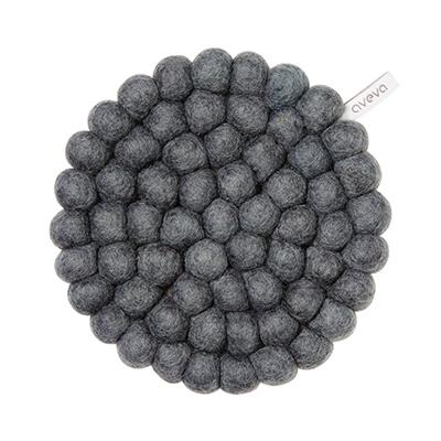 Round Wool Trivet Small Dark Grey Eleish Van Breems Home