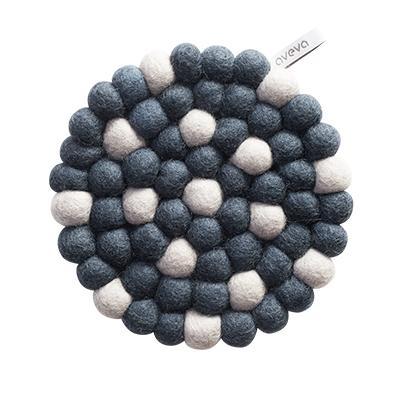 Round Wool Trivet Small Grey Dots Eleish Van Breems Home