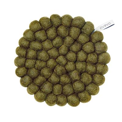 Round Wool Trivet Small Olive Eleish Van Breems Home