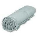 Rustic Tablecloth with Fringe 125" Ice Blue Eleish Van Breems Home