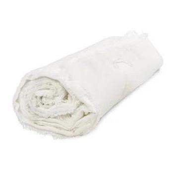 Rustic Tablecloth with Fringe 125" Offwhite Eleish Van Breems Home