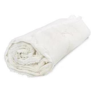Rustic Tablecloth with Fringe 98" Off White Eleish Van Breems Home