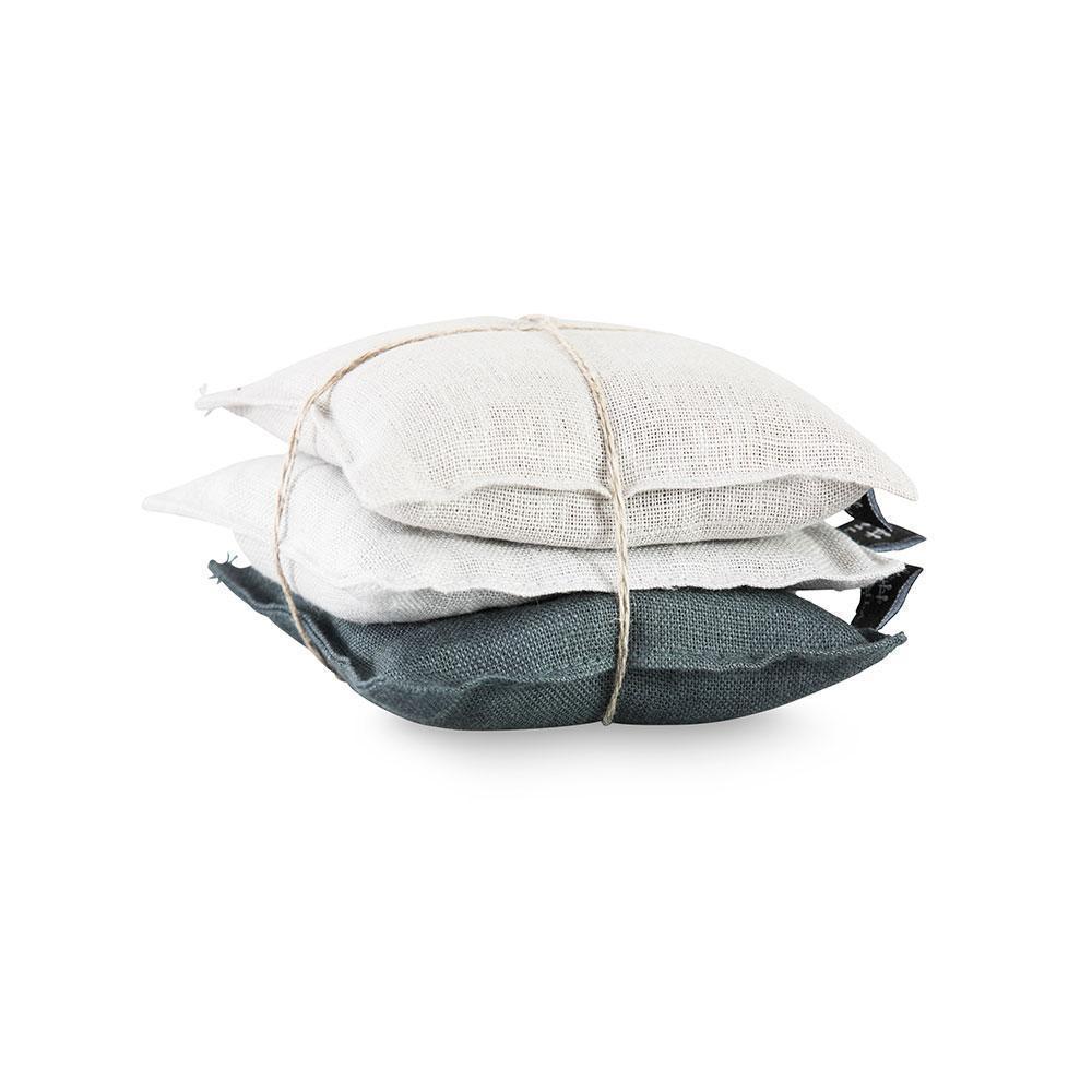 Set of Three Linen Lavender Sachet Black, Chalk & Ash Eleish Van Breems Home