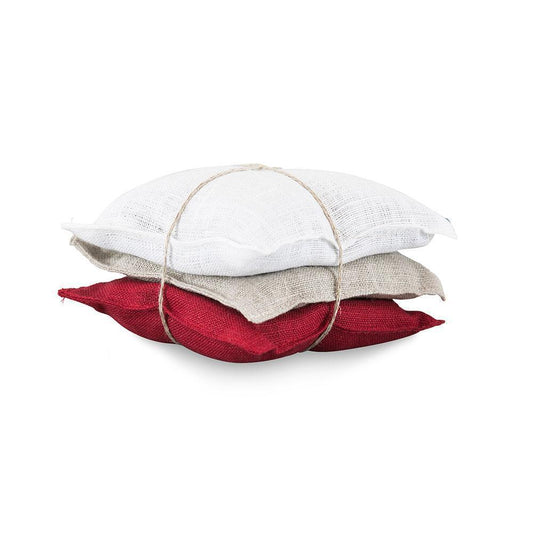 Set of Three Linen Lavender Sachet True Red, Natural & White Eleish Van Breems Home
