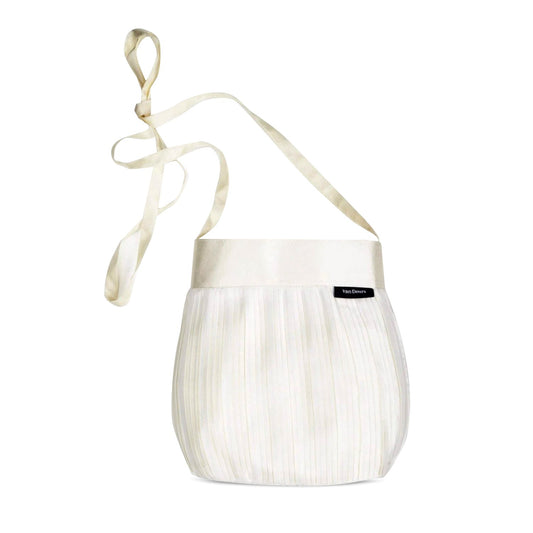 Small White Silk Shoulder Bag