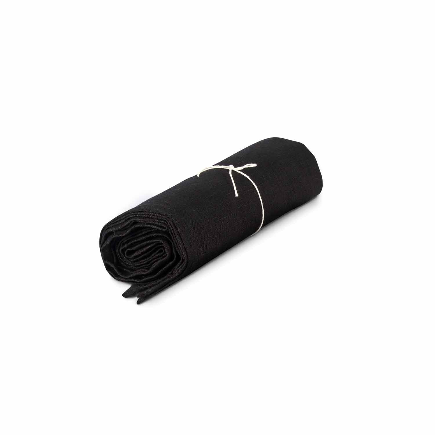 Structure Linen Tablecloth 99" Black Eleish Van Breems Home