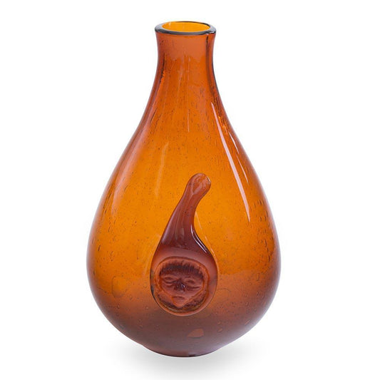 Swedish Amber Bubble Glass Vase Eleish Van Breems Home