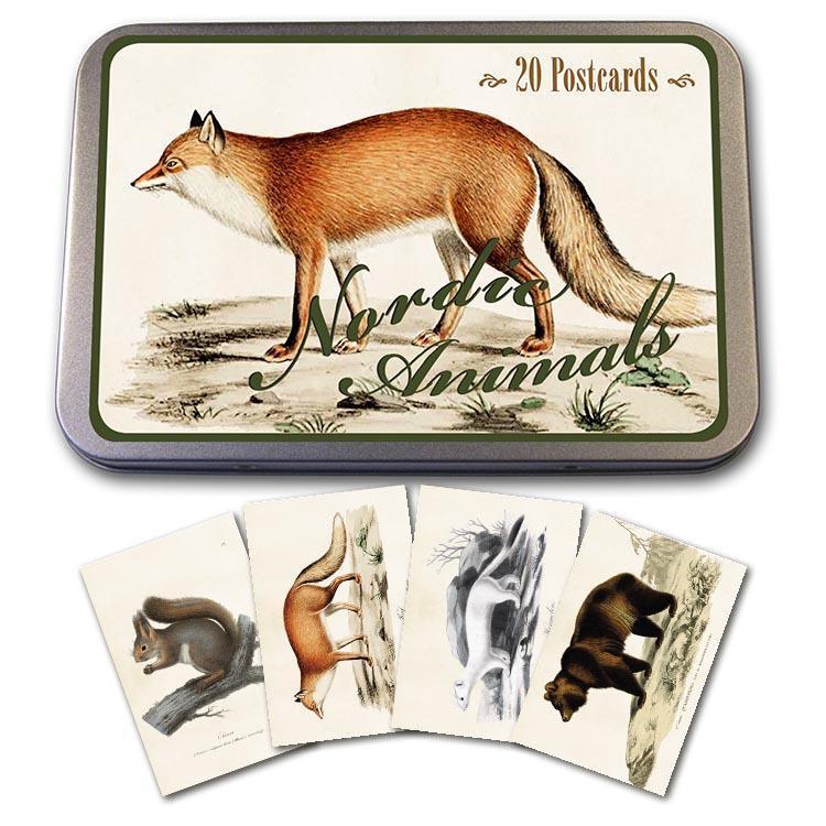 Tin with 20 postcards Nordic Animals Eleish Van Breems Home