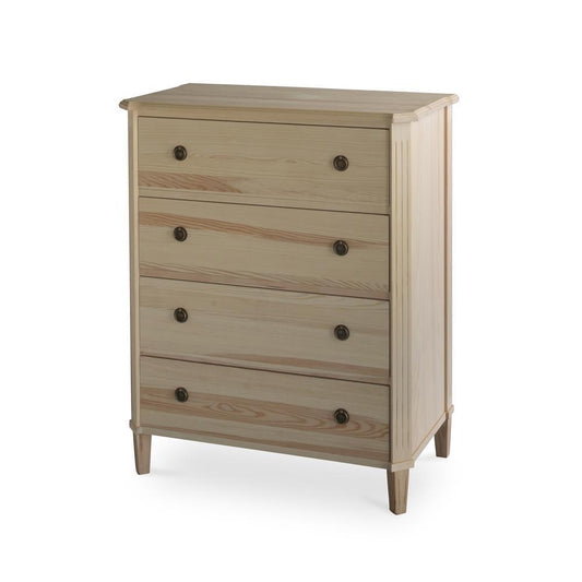 Tullgarn Tall Gustavian Four Drawer Chest Natural Eleish Van Breems Home