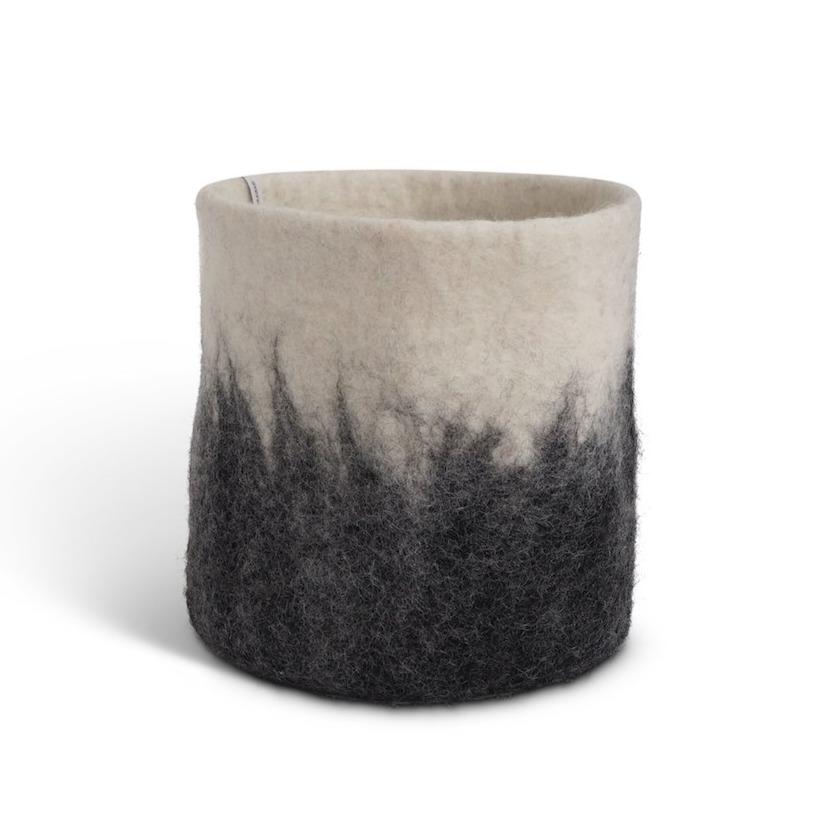 Wool Flower Pot Large Dark Grey Eleish Van Breems Home