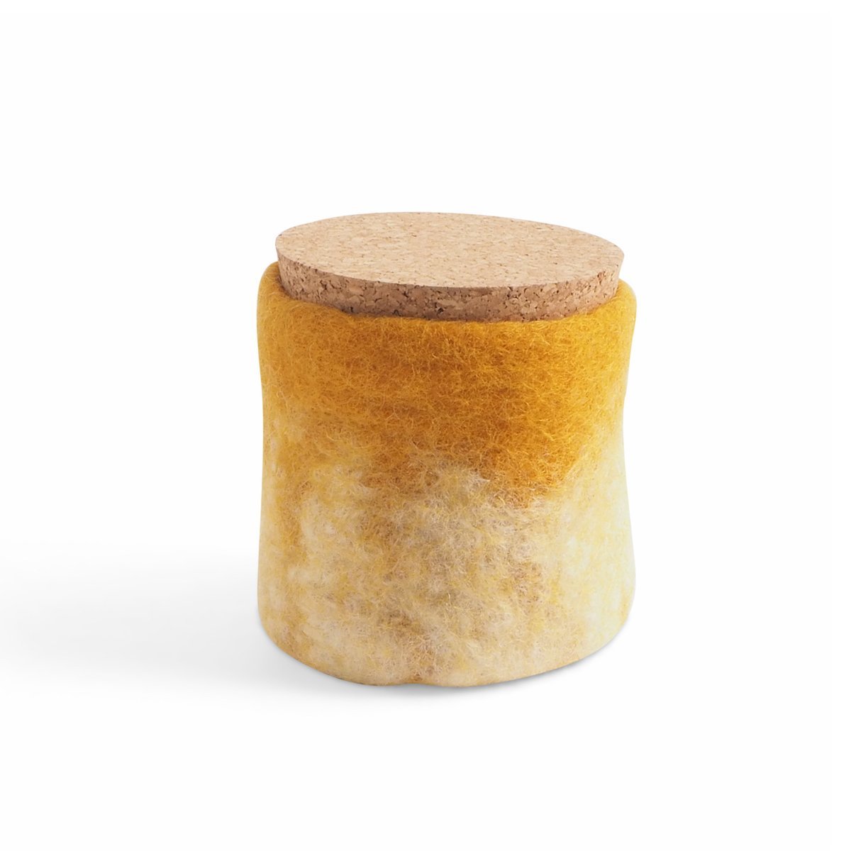 Wool Jar with Cork Lid Mustard Eleish Van Breems Home
