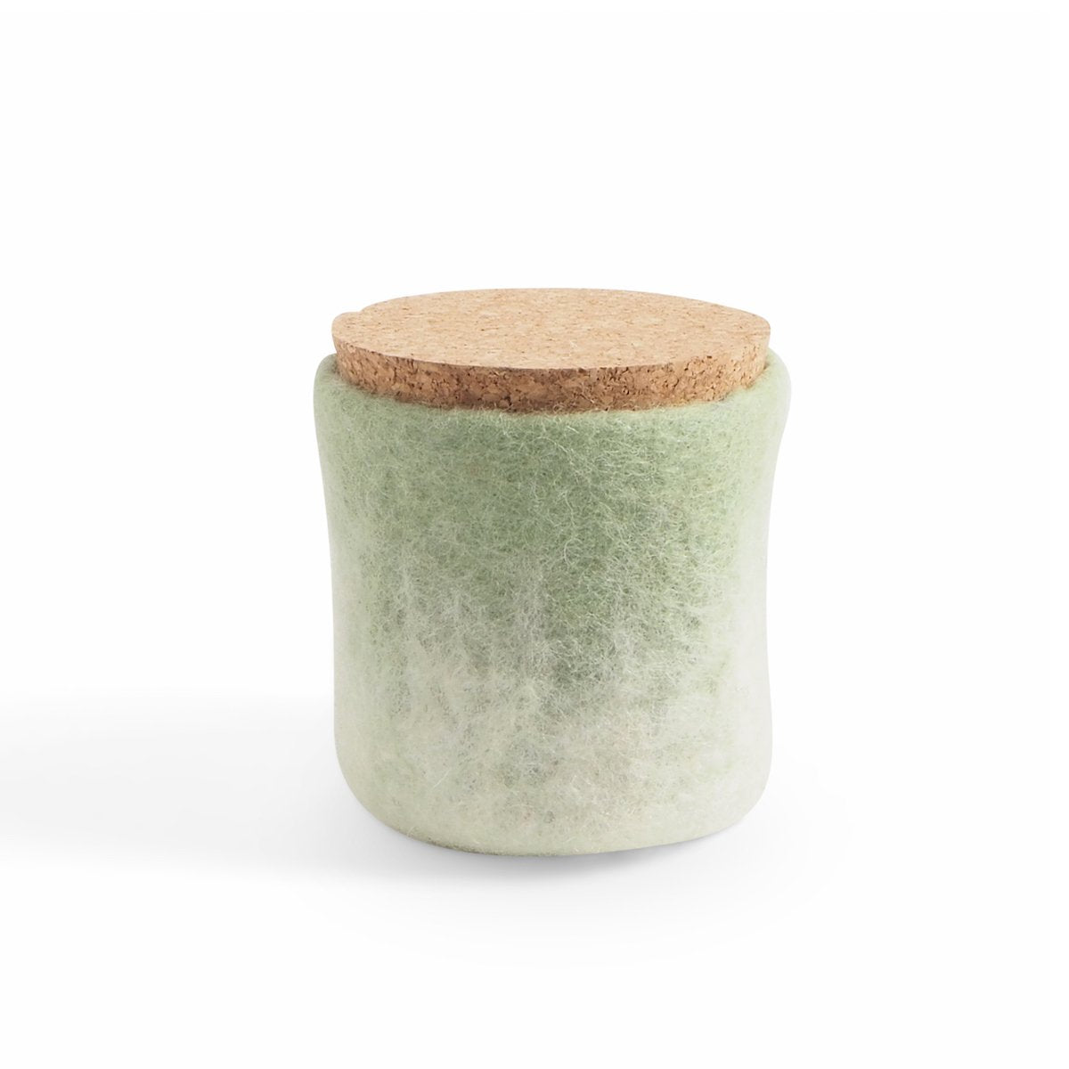 Wool Jar with Cork Lid Sage Green Eleish Van Breems Home